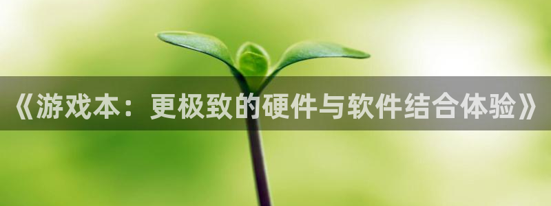 极悦娱乐网址注册：《游戏本：更极致的硬件与软件结合体验》